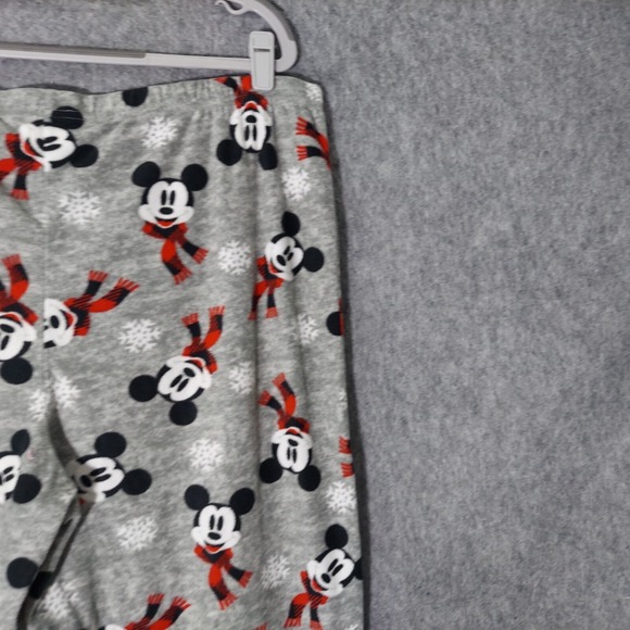 Disney Women Pajama Pants Plus 1X Holiday Mickey Mouse Christmas‎ Fleece Pull On - Picture 7 of 9